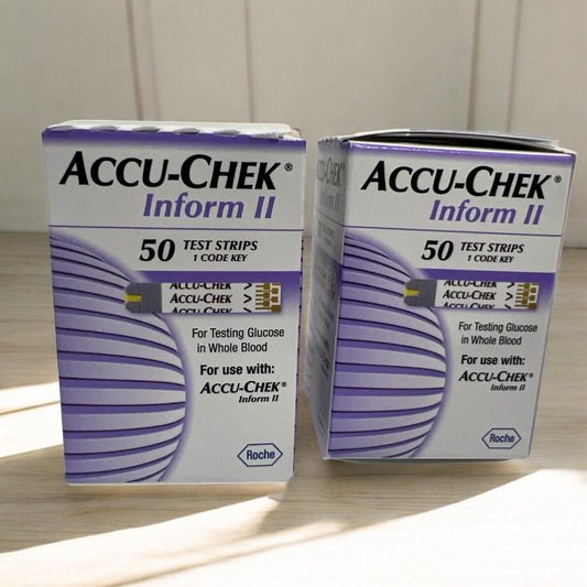 2 Pack Accu-Chek Inform II Blood Glucose Test Strips 50 ea./100 Total Exp 03/25