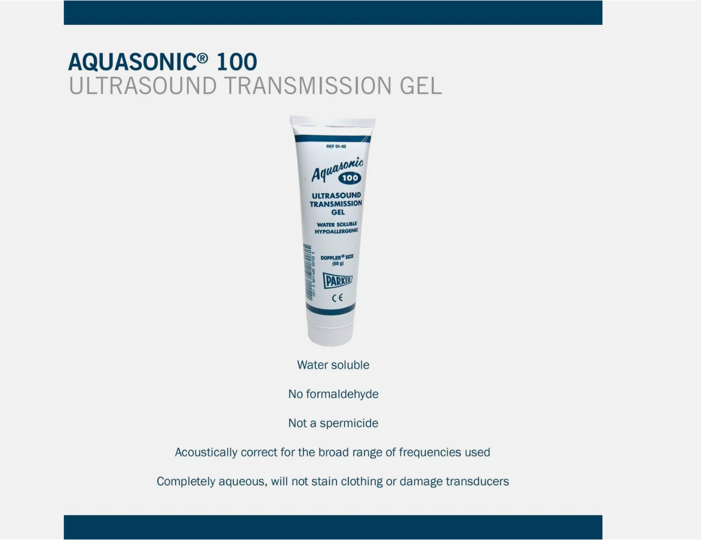 Aquasonic Ultrasound Gel Blue 2 oz. Tube REF 01-02 (12 per Box)