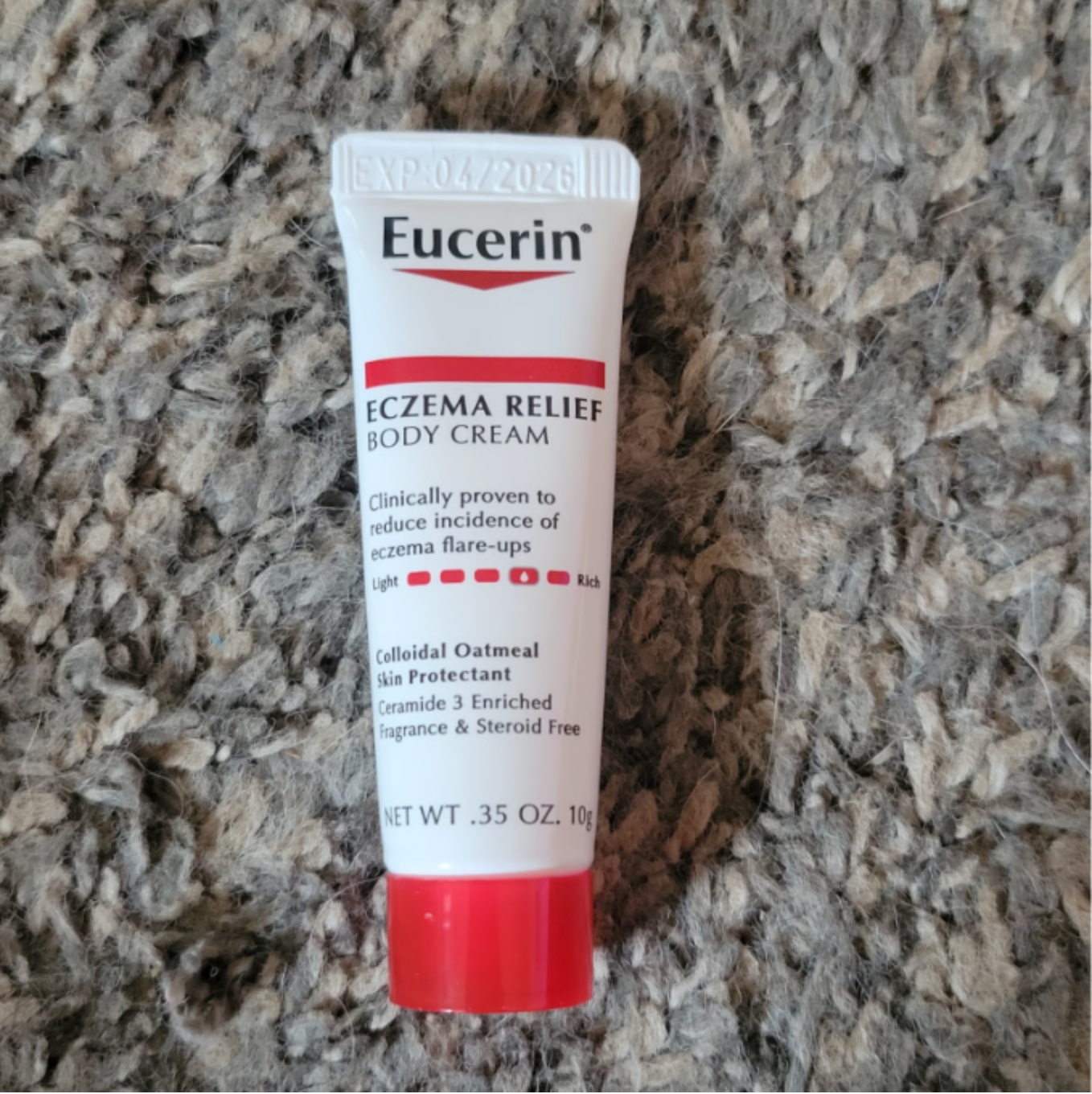 Eucerin Eczema Relief Cream Sample Travel Tubes 0.35 Oz Box of 16