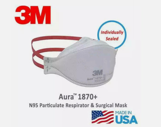 3M Aura 1870+ 20 Protective Face Masks NIOSH Approved N95 Particulate Respirator